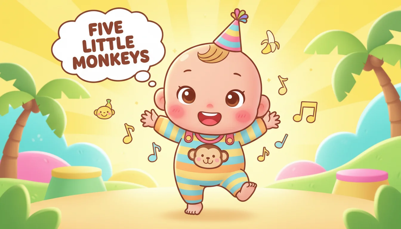Baby Dance to Five Little Monkeys by Traditional